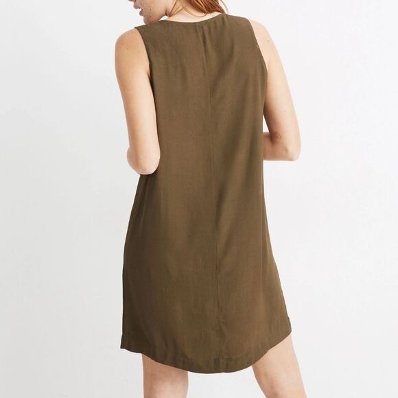 NWOT Madewell | Heather Button-Front Dress In Kale Olive, Womens XXL - Picture 3 of 8